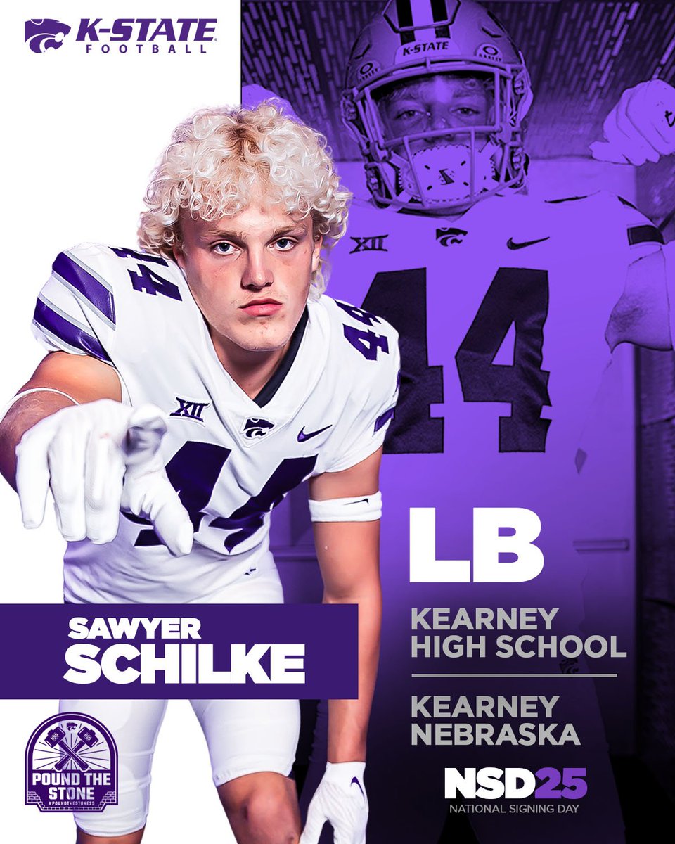 KStateFB's tweet photo. Officially a Wildcat.

Welcome to K-State, @SawyerSchilke 

#POUNDTHESTONE25 ⚒️ #EMAW https://t.co/mRTb5PmKmH