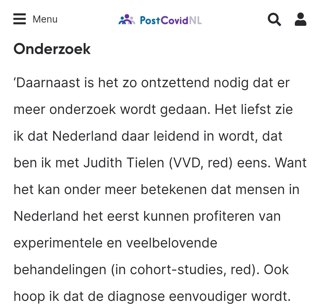 Morgen een uitstekende kans om BBB's steun aan Long Covid patiënten concreet te tonen <a href="/lientje1967/">Caroline van der Plas</a>. Er ligt een voorstel voor wat u hier, voor de verkiezingen, zei. Wij worden telkens ernstiger ziek. Geen werk, geen sociaal leven, pijn en isolatie. U laat ons toch niet zakken?