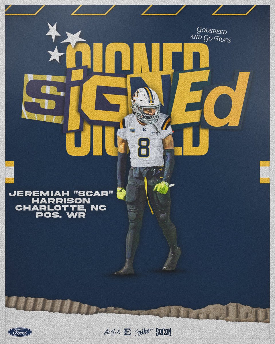 ETSU Football (@etsufootball) on Twitter photo <a href="/scarthrowed/">Jeremiah (SCAR) Harrison</a> π Johnson City π
π: Wide Receiver
π΄ββ οΈ: Charlotte, North Carolina
βοΈ: Julius L. Chambers High School
#TogetherWeWin βοΈπ΄ββ οΈ | #NSD25 <a href="/scarthrowed/">Jeremiah (SCAR) Harrison</a> π Johnson City π
π: Wide Receiver
π΄ββ οΈ: Charlotte, North Carolina
βοΈ: Julius L. Chambers High School
#TogetherWeWin βοΈπ΄ββ οΈ | #NSD25