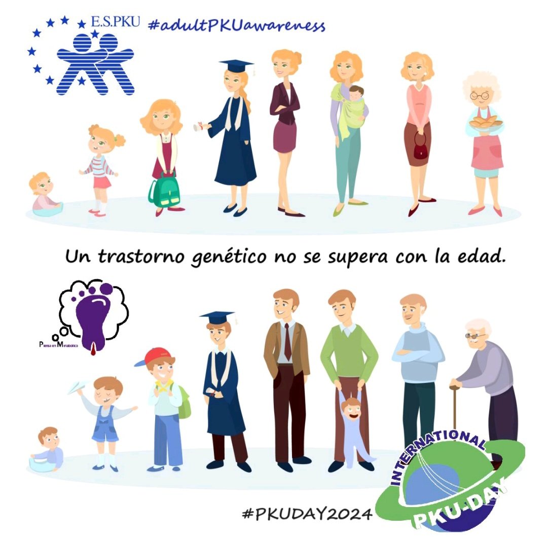 Info_Rares's tweet photo. Campaña "Vida de adultos con PKU"
La #fenilcetonuria no es una afección infantil, es un trastorno genético de por vida, que no se puede superar.
#adultPKUawareness #PKUDAY2024  @Metabolicos_es @official_espku @AECOMySociedad @FEDER_ONG https://t.co/OCJeloCULc