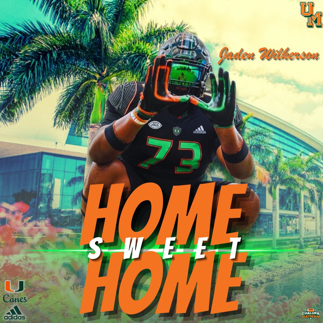 Chalupa aka Corey Carmona (@chalupabatmanfb) on Twitter photo 🌴🙌 WELCOME TO MIAMI 🙌🌴
Name: Jaden Wilkerson
X: <a href="/JadenWilkerso3/">Jaden Wilkerson (3⭐️OT)</a>
Position: OL
Rank: 3⭐️
HS: <a href="/EdgewaterFB/">Edgewater Football</a>
Highlights: hudl.com/profile/179175…
#GoCanes #TheU 🙌🟧🟩 🌴🙌 WELCOME TO MIAMI 🙌🌴
Name: Jaden Wilkerson
X: <a href="/JadenWilkerso3/">Jaden Wilkerson (3⭐️OT)</a>
Position: OL
Rank: 3⭐️
HS: <a href="/EdgewaterFB/">Edgewater Football</a>
Highlights: hudl.com/profile/179175…
#GoCanes #TheU 🙌🟧🟩