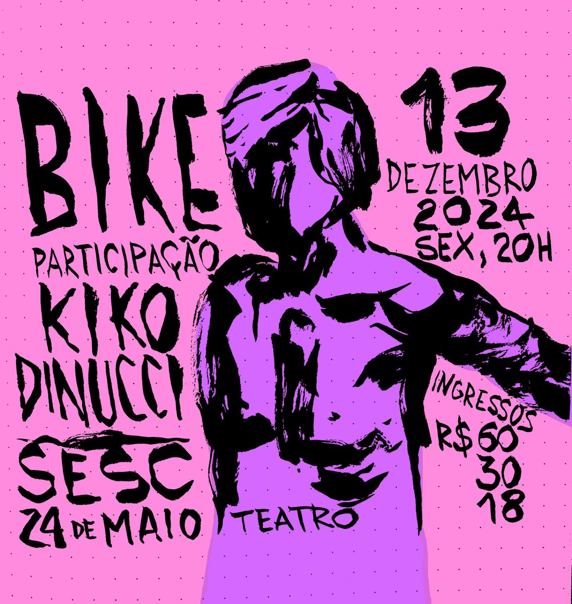 BIKE (@bikeoficial) on Twitter photo Faremos o último show do ano na próxima sexta-feira dia 13/12 às 20h no <a href="/sesc24demaio/">Sesc 24 de Maio</a> com participação do nosso camarada Kiko Dinucci.
Os ingressos online já estão disponíveis no site do Sesc e hoje a partir das 17h nas bilheterias de todas as unidades.
sescsp.org.br/programacao/bi… Faremos o último show do ano na próxima sexta-feira dia 13/12 às 20h no <a href="/sesc24demaio/">Sesc 24 de Maio</a> com participação do nosso camarada Kiko Dinucci.
Os ingressos online já estão disponíveis no site do Sesc e hoje a partir das 17h nas bilheterias de todas as unidades.
sescsp.org.br/programacao/bi…
