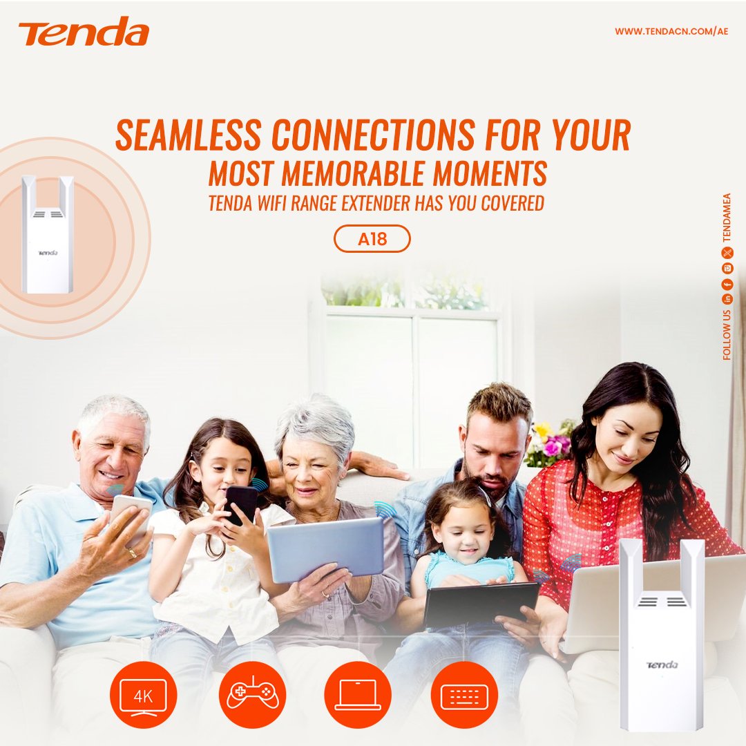 TendaMea's tweet image. Boost Your Wi-Fi Beyond Limits!
Gigabit network port
5G external two signal enhancement modules, better signal coverage
Support APP management
Covers every corner of your home or office
2x3dBi dual frequency omnidirectional antenna

#WiFiExtender #AC1200