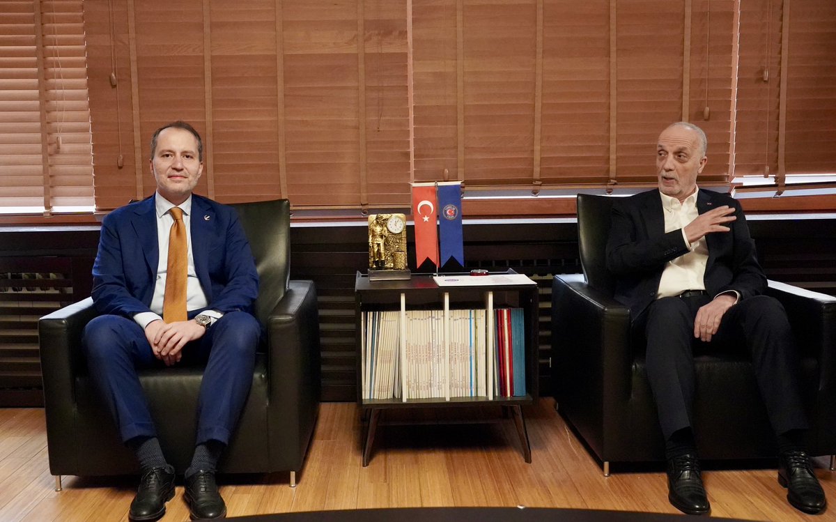 Genel Başkanımız Dr. Fatih Erbakan, Türk-İş Genel Başkanı Ergün Atalay’ı ziyaret etti.