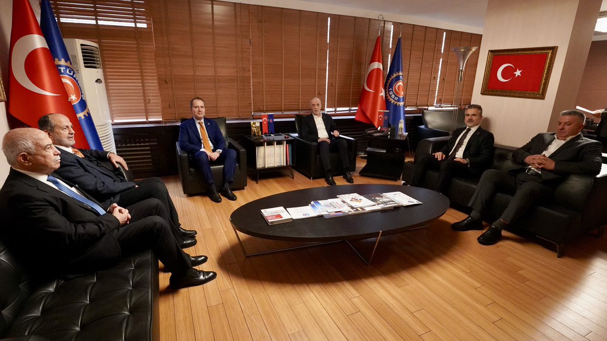 rprefahpartisi's tweet photo. Genel Başkanımız Dr. Fatih Erbakan, Türk-İş Genel Başkanı Ergün Atalay’ı ziyaret etti. https://t.co/K3DYBGj17V