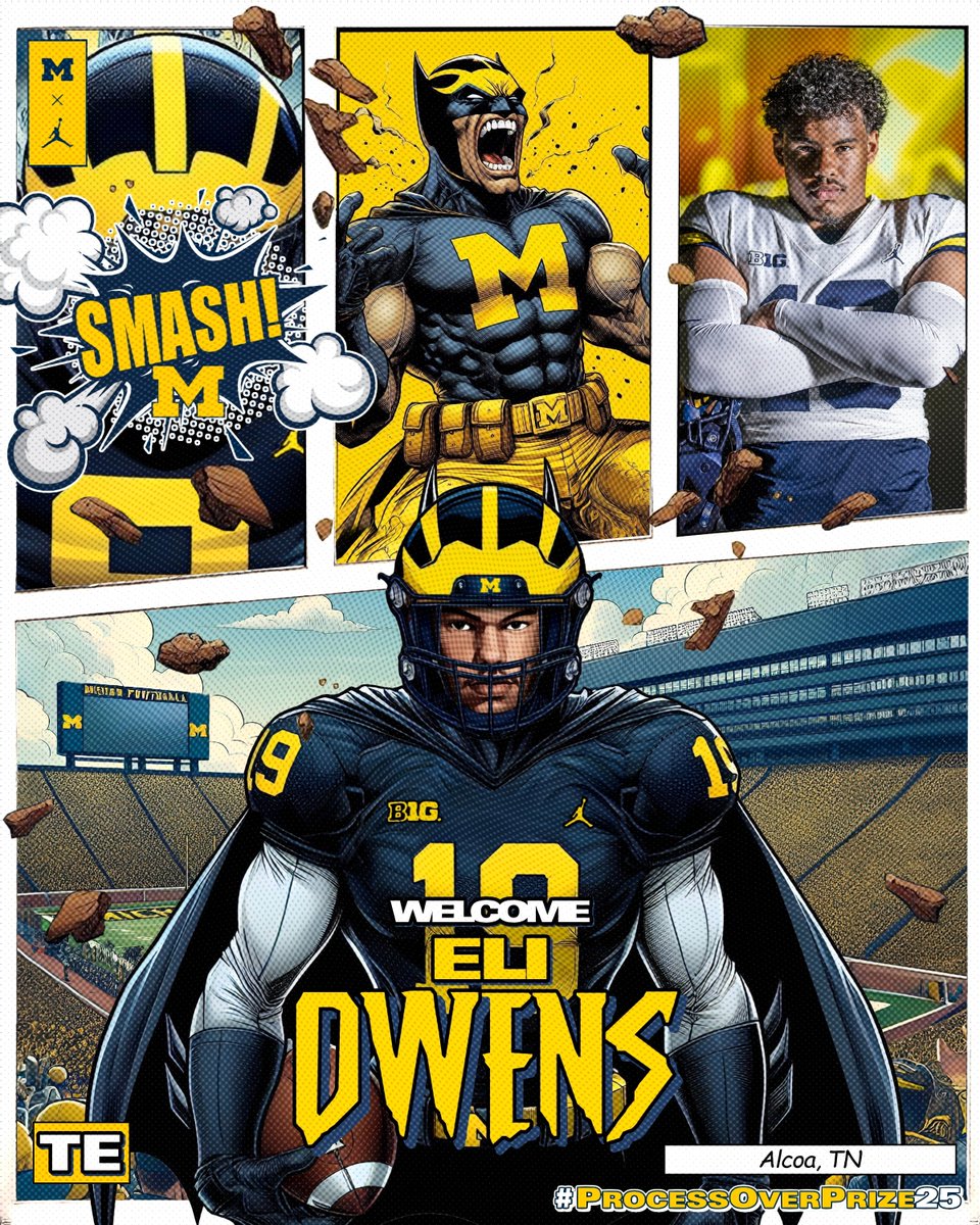 UMichFootball's tweet photo. Welcome home, @Eli_Owens19! 〽️   

Signing Day Central » https://t.co/ilH2IYpCiy 

#GoBlue | #ProcessOverPrize25 https://t.co/fJX7240voh