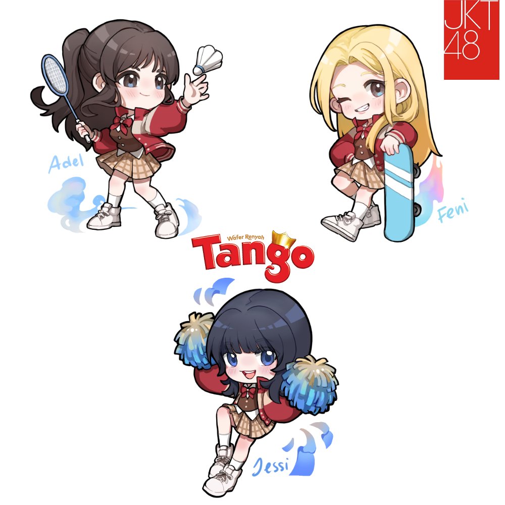 afuriin's tweet photo. It was an honor to draw and design @officialJKT48  members for their collab with @WaferTango  👀✨
If you guys are lucky, you can get their keychains🤞

There will be part 2 of their collab that I'm designing! Stay tuned^^ https://t.co/Pes4M2GXfc