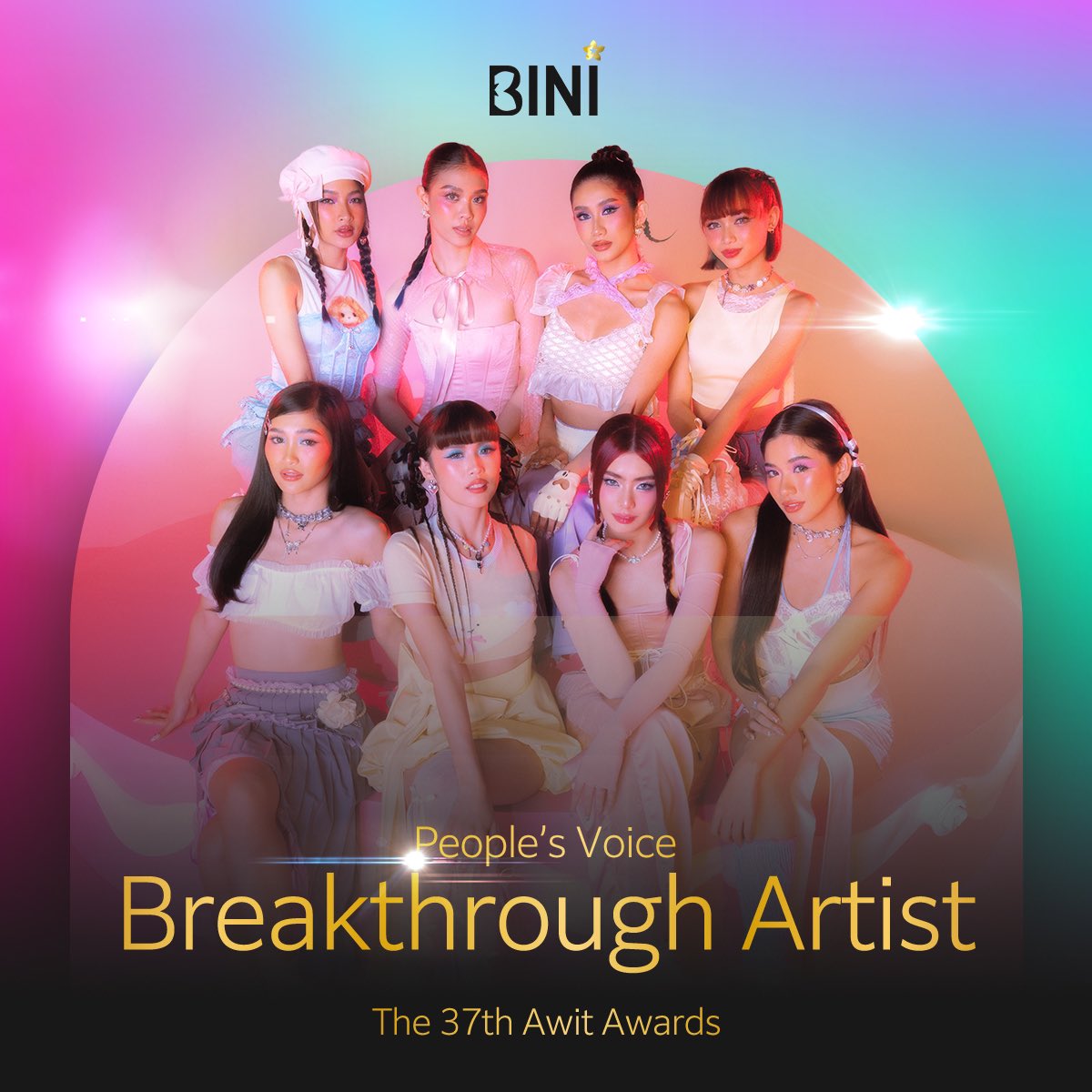 StarMusicPH's tweet photo. Congratulations for winning at the 37th Awit Awards! 

Breakthrough Artist of the Year: BINI 🌸
We are so proud of you! 

#AwitAwards2024
#37thAwitAwards #AwitAwards2024 #ABSCBNMusic #BINI https://t.co/XW3ySprZBk