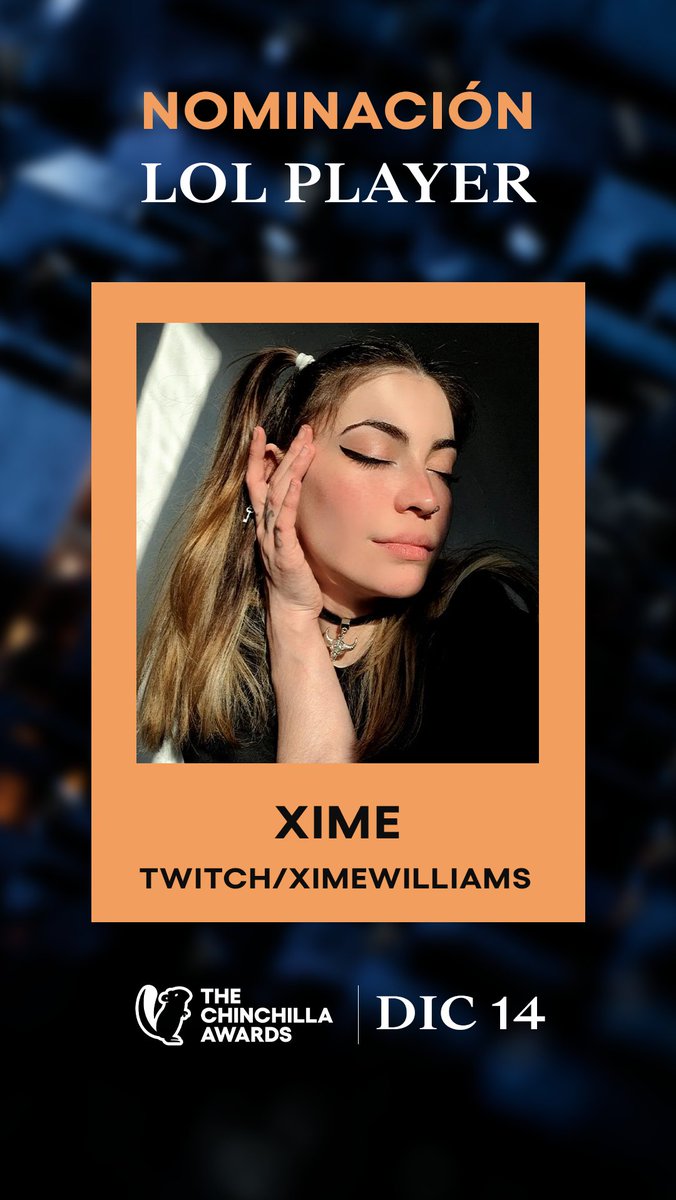 XimeWilliamsGG's tweet image. Abrieron las votaciones de los #TCAwards🐭

🏆Categoría: LOL Player 🏆

📝Pueden votar por mi acá: thechinchillaawards.netlify.app

📅Fecha límite para votar: 13 de Diciembre 23:00hs
