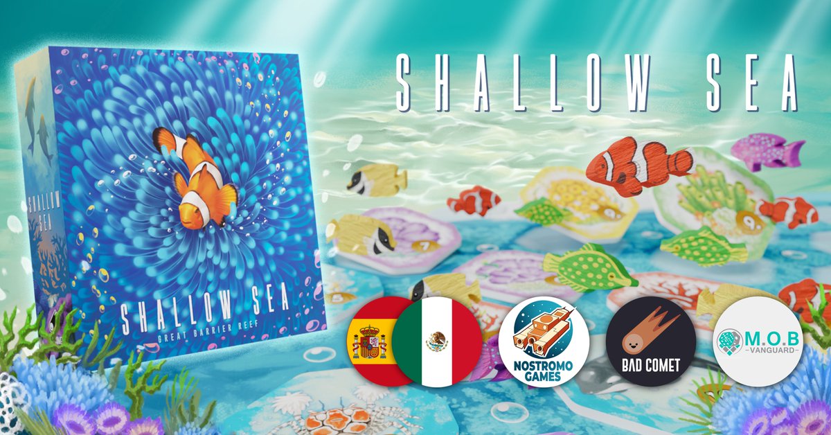 We are very proud to announce that the gorgeous puzzle game and <a href="/Kickstarter/">Kickstarter</a> success story Shallow Sea by <a href="/BadCometGames/">Bad Comet</a> is going to be published in Spanish by Nostromo Games Mexico!

#mobvanguard #proudagent #licensing #TogetherWeSail #boardgames