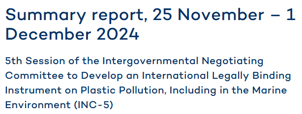 The #plasticstreaty INC-5 meeting adjourned and will reconvene in 2025. “We have not yet reached the summit of our efforts.”
Read the <a href="/IISD_ENB/">Earth Negotiations Bulletin</a> summary report here:
enb.iisd.org/plastic-pollut…