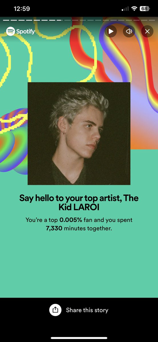 ImJamesK05's tweet photo. @thekidlaroi Stays being my top artist 5th year in a row now. Cant wait for the next album and the next tour. https://t.co/E7ob4Pldh9