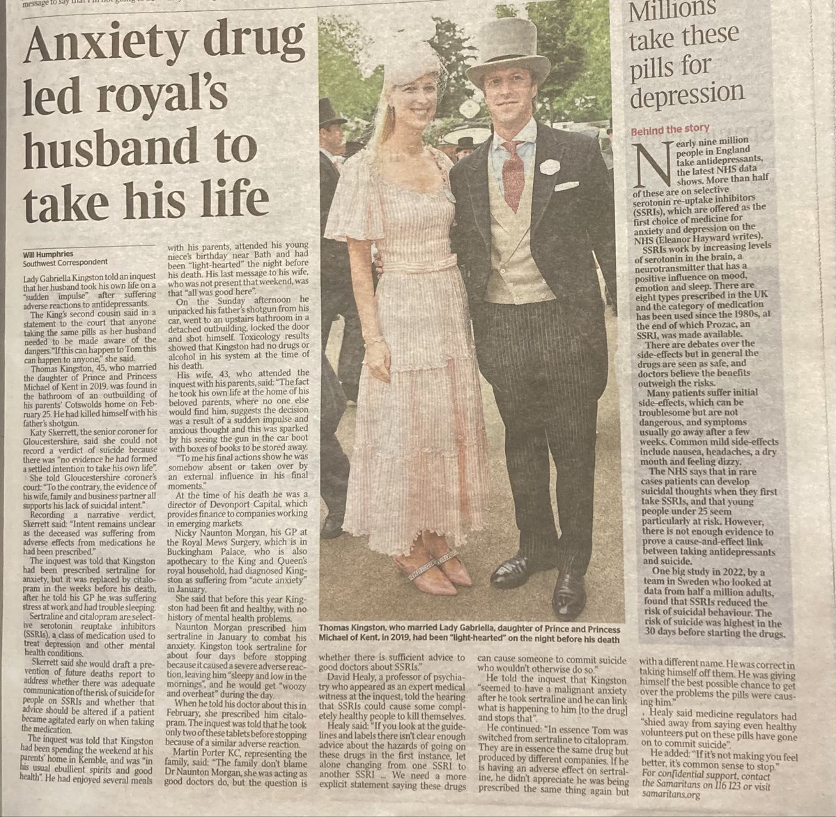 Next Wednesday- December 11 - I have secured an oral question in <a href="/UKHouseofLords/">House of Lords</a> on the failure to adequately warn about the dangerous side effects of some antidepressants on some people. Minister Gillian Merron will reply. <a href="/davidhealyv/">David Healy</a> <a href="/markhoro/">Mark Horowitz @markhoro.bsky.social</a> <a href="/SyedKamall/">Syed Kamall</a>