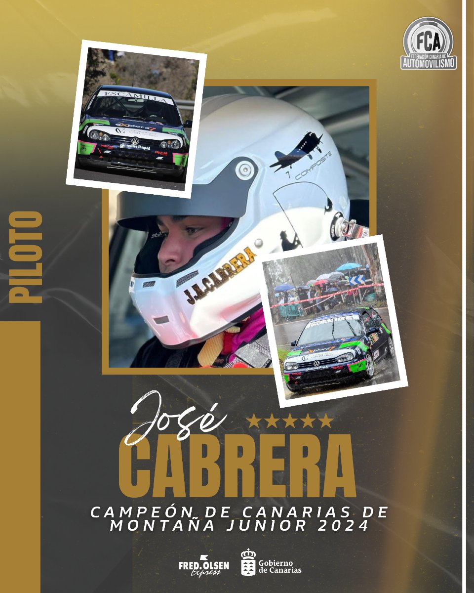 🏆 José Alberto Cabrera, piloto Campeón de Canarias de Montaña Junior 2024 🏁

¡Enhorabuena! 👏

@deportecanario_gobcan 
@fredolsenexpress

#CampeonesFCA #Temporada2024 #Rallyes #Automovilismo #DeporteCanario