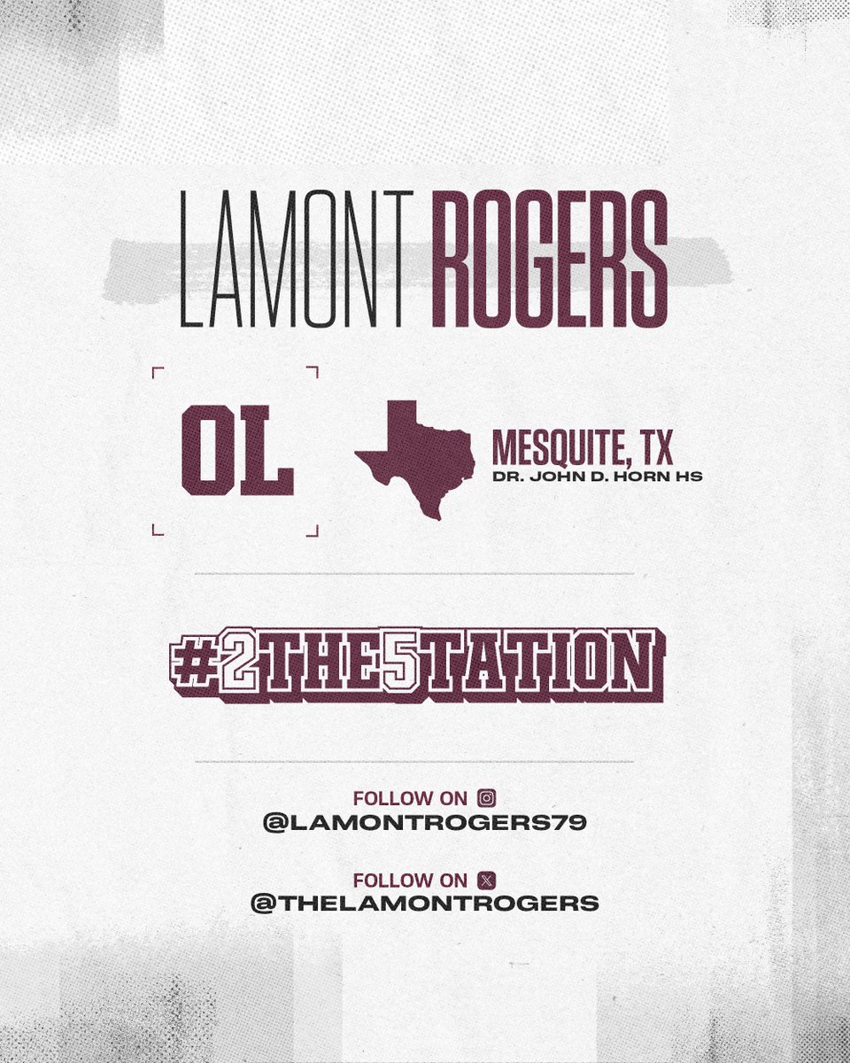 Texas A&M Football (@aggiefootball) on Twitter photo ๐๐๐ฅ๐๐จ๐ฆ๐ ๐ญ๐จ ๐๐ ๐ ๐ข๐๐ฅ๐๐ง๐, <a href="/TheLamontRogers/">Lamont Rogers</a> ๐
#GigEm | #NSD25 | #2THE5TATION ๐๐๐ฅ๐๐จ๐ฆ๐ ๐ญ๐จ ๐๐ ๐ ๐ข๐๐ฅ๐๐ง๐, <a href="/TheLamontRogers/">Lamont Rogers</a> ๐
#GigEm | #NSD25 | #2THE5TATION
