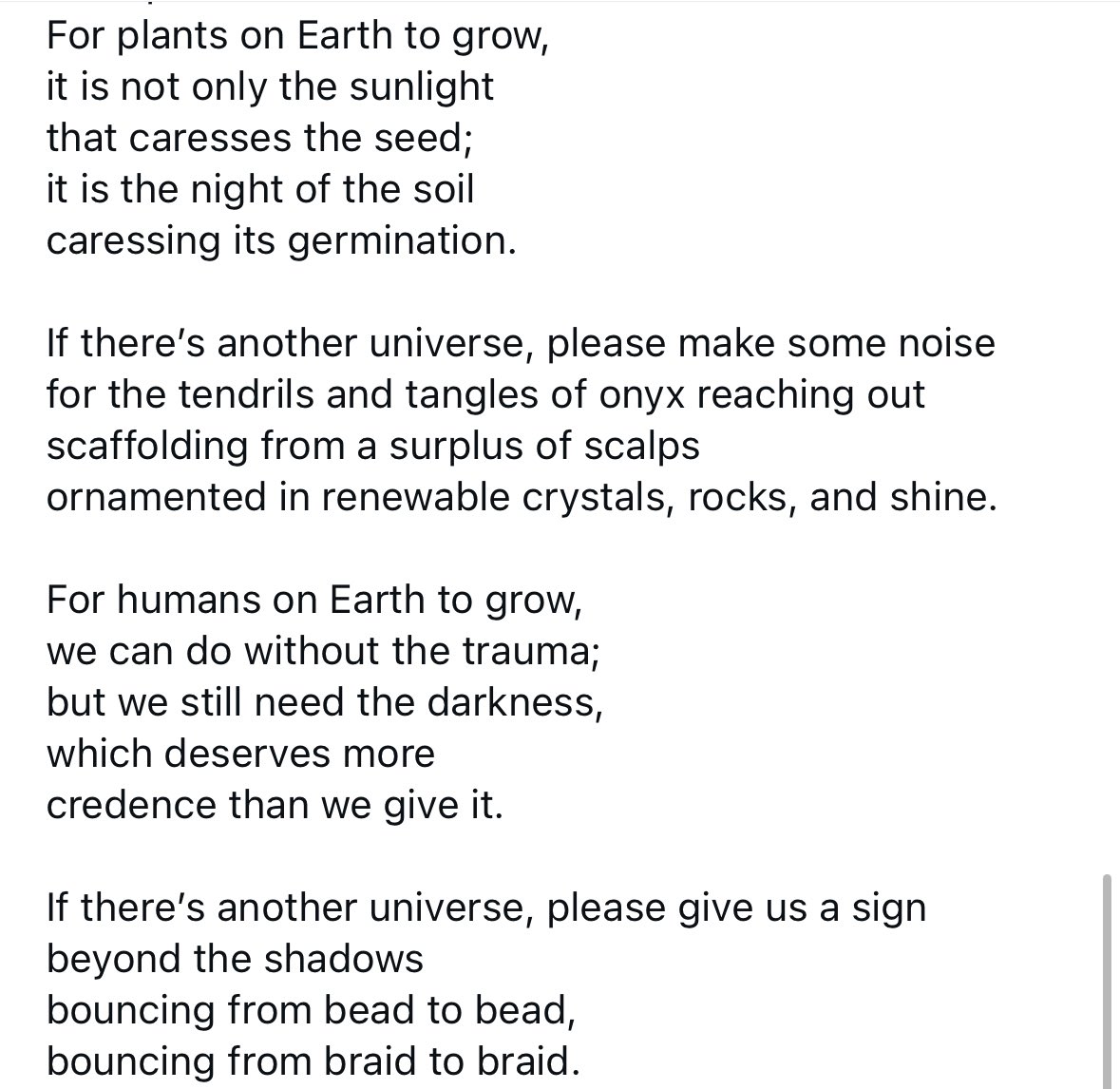 Here’s an excerpt of a commissioned poem I wrote inspired by SZA for Veronica Perez’s art at Speedwell Contemporary in Portland 🖤🩶