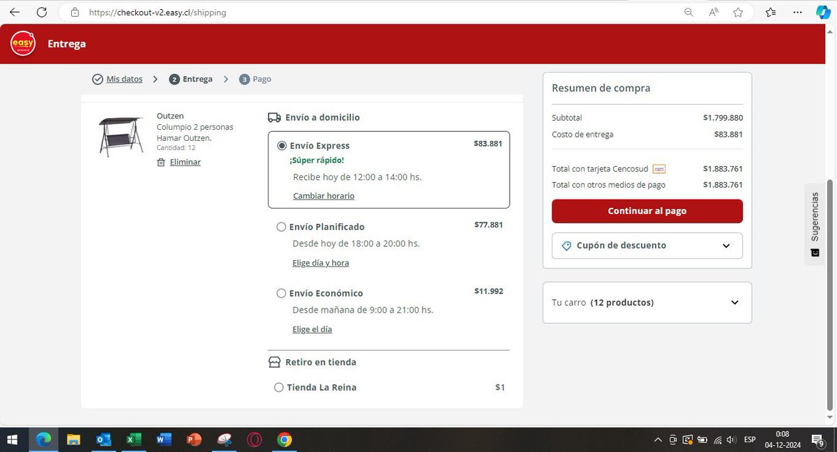 JeroRios's tweet photo. ¿Se puede ser más chanta? @easytienda me cancelan compra en $59.990.- por “falta de stock” y ahora que subió a $149.990.- puedo comprar 12 unidades y retirarlas en la misma tienda que no tiene stock. @SERNAC https://t.co/P0KsixEC8g