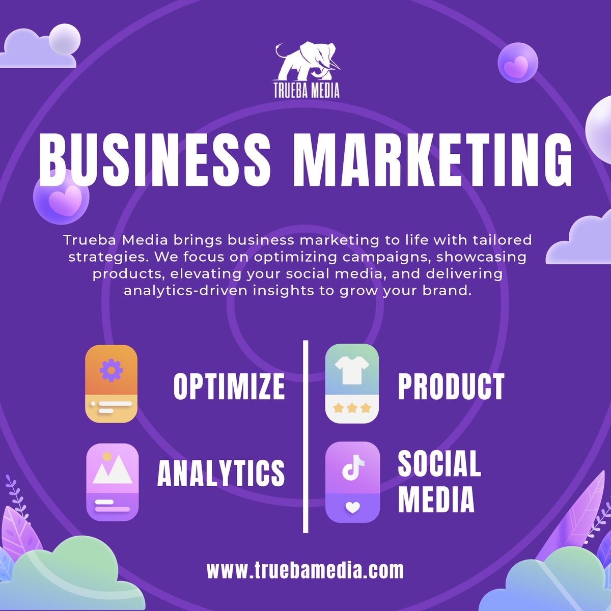 TruebaMedia's tweet image. 🌟 Trueba Media: Where Business Marketing Comes to Life! 🌟

At Trueba Media, we don’t just create marketing strategies - we tailor them to your business goals.

#DigitalMarketing #MarketingStrategy #SocialMediaManagement #SEO #PPC #TruebaMedia #ContentMarketing #Analytics