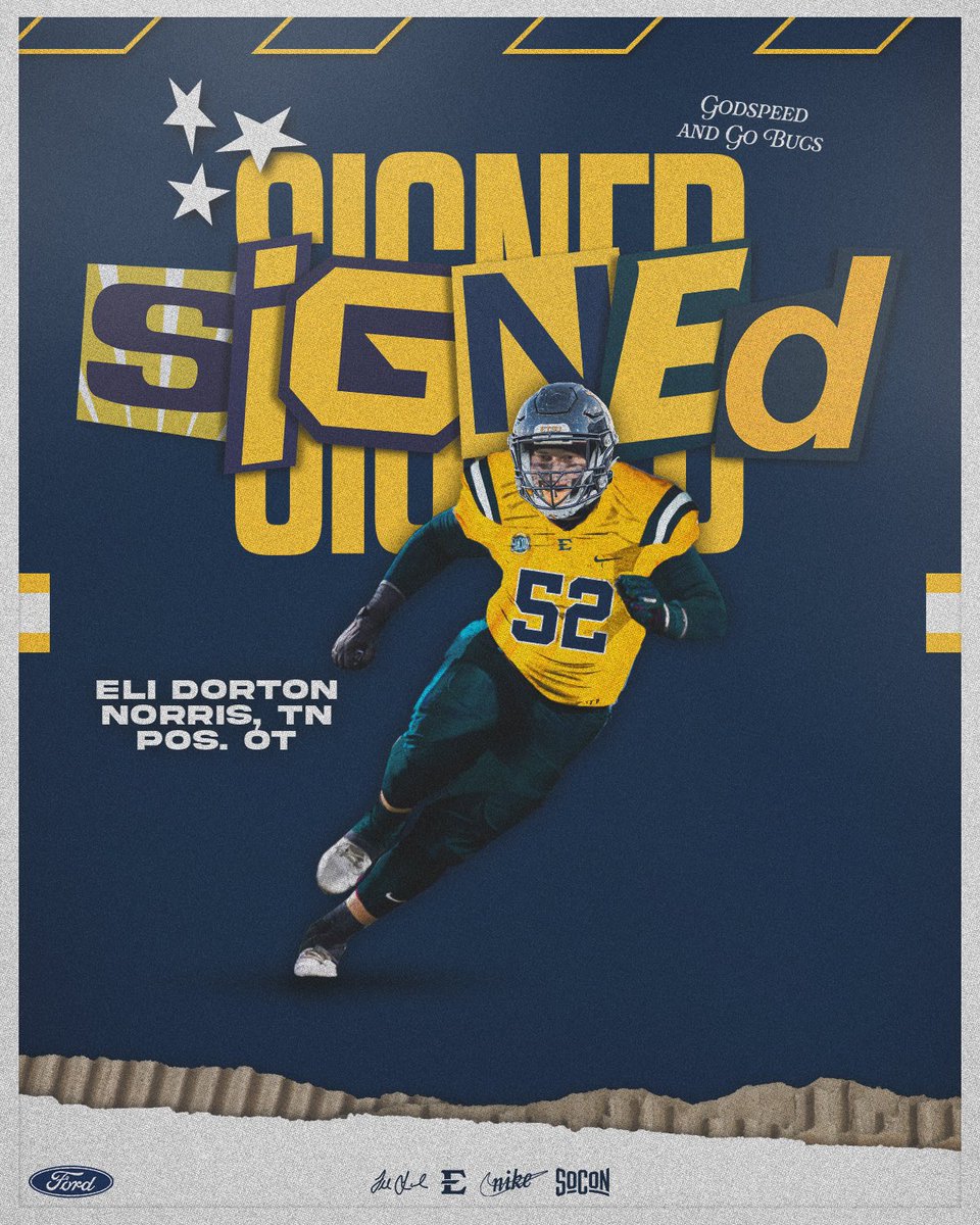 ETSU Football (@etsufootball) on Twitter photo <a href="/eli_dorton/">Eli Dorton</a> π Johnson City π
π: Offensive Line
π΄ββ οΈ: Norris, Tennessee
βοΈ: Anderson County High School
#TogetherWeWin βοΈπ΄ββ οΈ | #NSD25 <a href="/eli_dorton/">Eli Dorton</a> π Johnson City π
π: Offensive Line
π΄ββ οΈ: Norris, Tennessee
βοΈ: Anderson County High School
#TogetherWeWin βοΈπ΄ββ οΈ | #NSD25