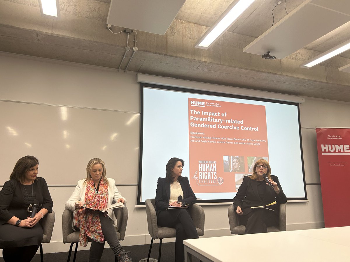 NIHRC Chief Commissioner, Alyson Kilpatrick, chaired the event ‘The Impact of Paramilitary-related Gendered Coercive Control’, hosted by Foyle’s Women Aid and Foyle Family Justice Centre as part of <a href="/NIHRF/">NIHRF</a>.

<a href="/humefoundation/">The John and Pat Hume Foundation</a> <a href="/AislingSwaine/">Dr. Aisling Swaine</a> <a href="/mairiac31/">Máiría Cahill</a> <a href="/FoyleWomensAid/">Foyle Women's Aid</a> <a href="/UlsterUni/">Ulster University</a>