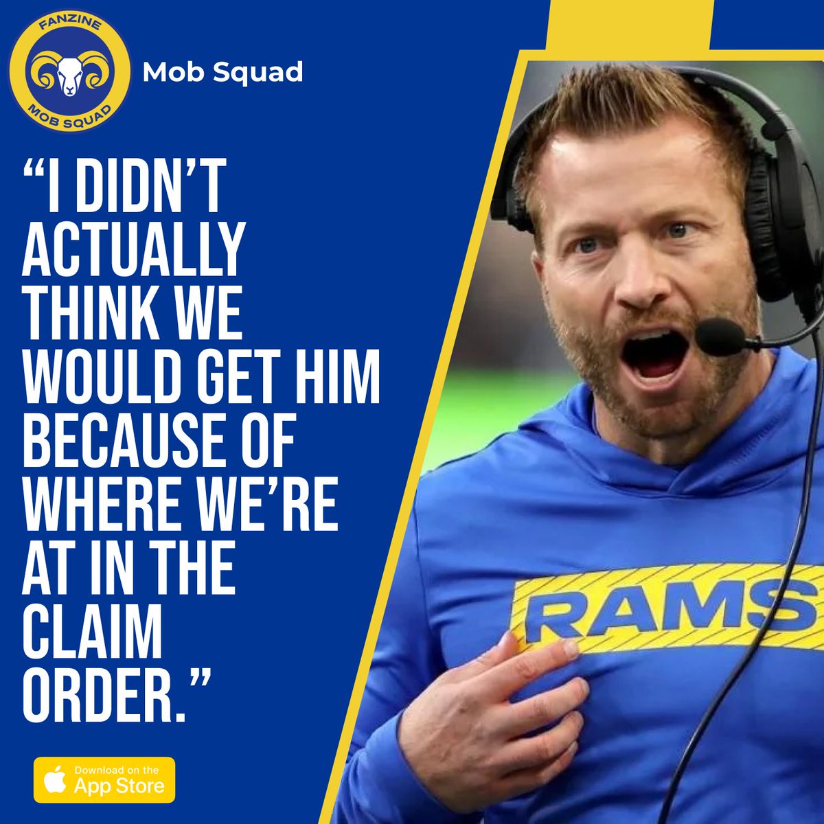 #Rams HC Sean McVay on the team claiming Emmanuel Forbes🗣️🔥

“I didn’t actually think we would get him because of where we’re at in the claim order, so we were pleased that we were able to get him.” #RamsHouse