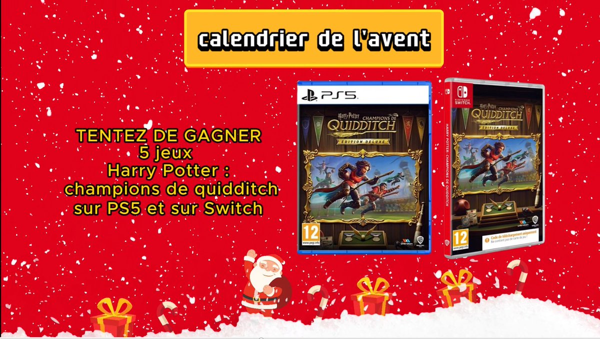 HypergamesA's tweet image. #Concours
Jour 13 du Calendrier de l'Avent Hypergames 🎅
Pour participer :
➡️ RT + Follow @HypergamesA
➡️Like + commente avec le #HarryPotter
TAS le 13/12 à 17h.
Règlement : hypergames.com/12/2024/calend…