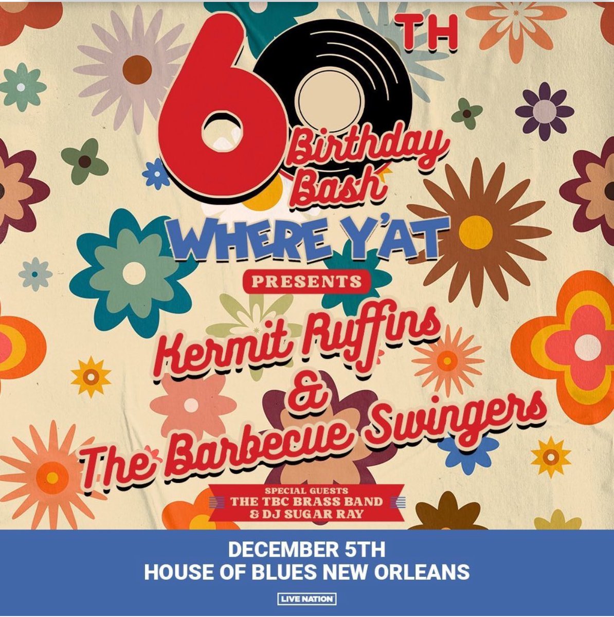 Kermit Ruffins (@kermitruffins) on Twitter photo THURSDAY!!!!!!!
At the House Of Blues
Kermit Ruffins 8 till 10 TBC brass band 1030 till midnight
@basinstrecords @offbeatmagazine <a href="/ilovetbc/">TBC_BrassBand</a> @tbc4life7 <a href="/ilovetbc/">TBC_BrassBand</a> THURSDAY!!!!!!!
At the House Of Blues
Kermit Ruffins 8 till 10 TBC brass band 1030 till midnight
@basinstrecords @offbeatmagazine <a href="/ilovetbc/">TBC_BrassBand</a> @tbc4life7 <a href="/ilovetbc/">TBC_BrassBand</a>