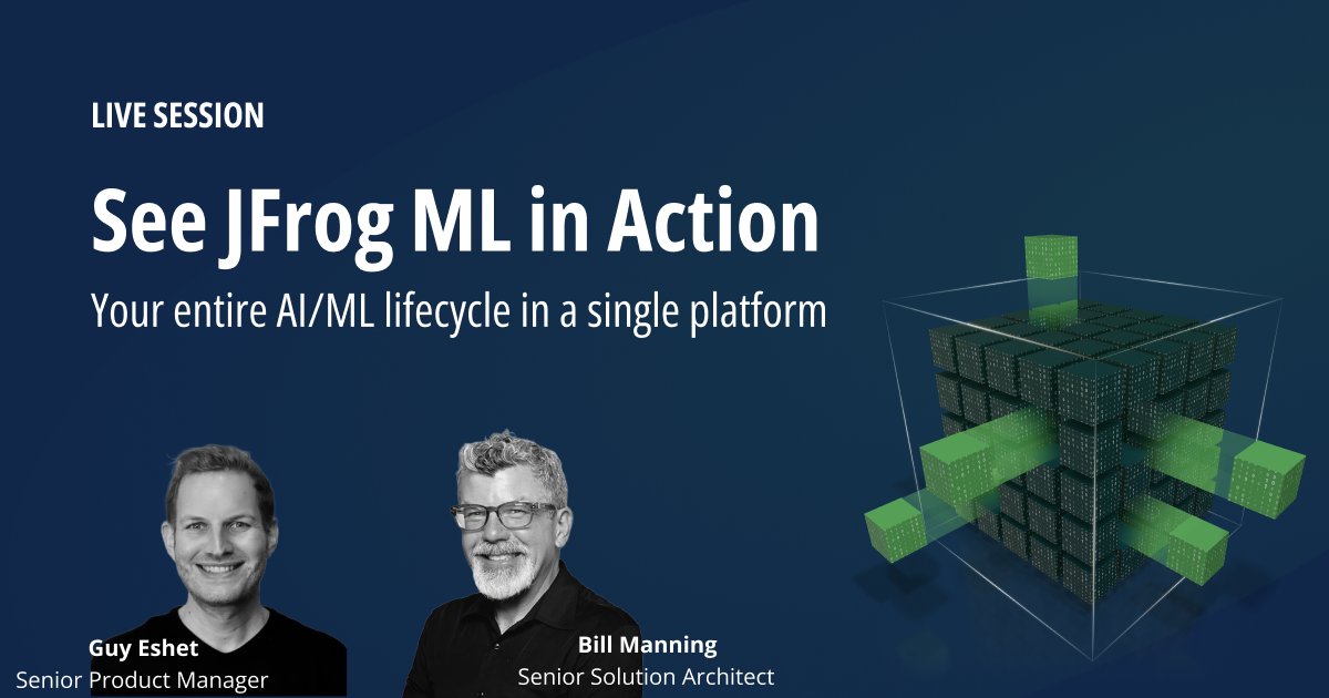 Today's the day! Join us for a live look at JFrog ML.

See how our platform brings together #MLOps, #LLMOps, and #DataOps to make AI development smoother.

🔗 Join us: eu1.hubs.ly/H0dZNZG0
📅 Today, Dec. 4
⏰ 11 AM EST | 5 PM CEST

See you in a few hours!

#AI #ML