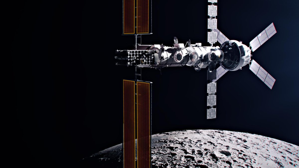 NASA_Gateway's tweet photo. When will Gateway welcome its first crew? 🤔 During #Artemis IV! Orion will deliver @esa's Lunar I-Hab to Gateway, where it will dock with the Habitation and Logistics Outpost. Once connected, astronauts will enter Gateway for the very first time. ✨🌕 https://t.co/pX30hRKATr https://t.co/7sIE3rb5fq