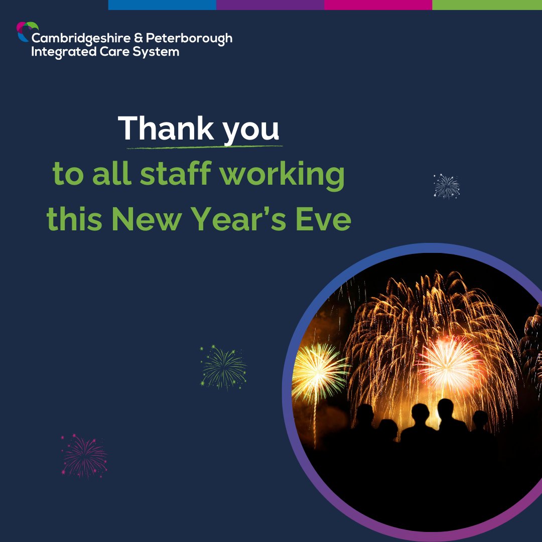 As we get ready to ring in the New Year, we want to say a big thank you to all health and care staff across the area who are working today to look after local people.