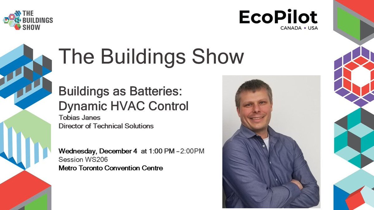 EcoPilot Canada | USA (@ecopilotai) on Twitter photo Jennie King and Tobias Janes have landed in Toronto for #TheBuildingsShow at <a href="/MTCC_Events/">MTCC Events</a>. Connect with us at our insightful session titled "Buildings as Batteries: Dynamic HVAC Control", happening today from 1:00 PM to 2:00 PM. Jennie King and Tobias Janes have landed in Toronto for #TheBuildingsShow at <a href="/MTCC_Events/">MTCC Events</a>. Connect with us at our insightful session titled "Buildings as Batteries: Dynamic HVAC Control", happening today from 1:00 PM to 2:00 PM.