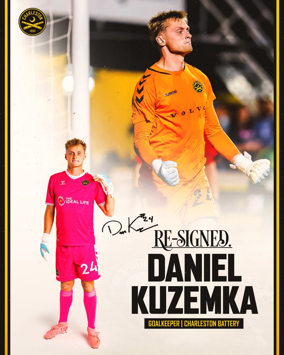 Charleston Battery (@chas_battery) on Twitter photo 𝐋𝐨𝐜𝐤𝐞𝐝 𝐢𝐧. 🔏🧤
Daniel Kuzemka has been re-signed to the Battery on a multi-year contract! ✍️
#CB93 | <a href="/DanielKuzemka/">Daniel Kuzemka</a> 𝐋𝐨𝐜𝐤𝐞𝐝 𝐢𝐧. 🔏🧤
Daniel Kuzemka has been re-signed to the Battery on a multi-year contract! ✍️
#CB93 | <a href="/DanielKuzemka/">Daniel Kuzemka</a>