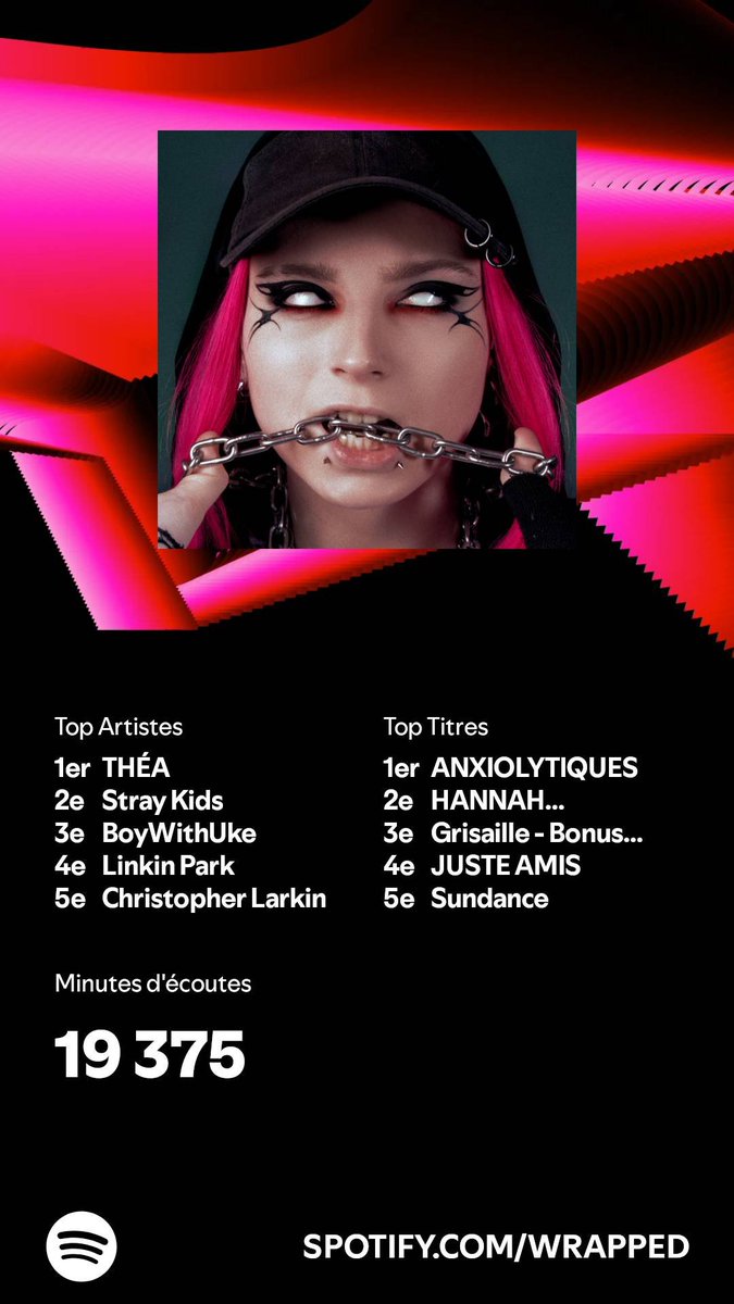 PetitAros's tweet photo. La vie ça PTSMR grave pas le wrapped spotify est là donc tout vas bien https://t.co/UOzOTM6nsP