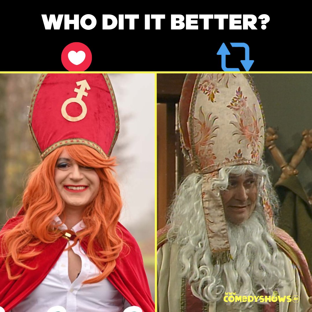 Het is Sinterklaas vandaag, maar de hoofdvraag blijft...

... Who did it better: Sint Sonja of DDT Bisschop-Sinterklaas? 🤔

Stemmen maar! 😆👇

#Sinterklaas
