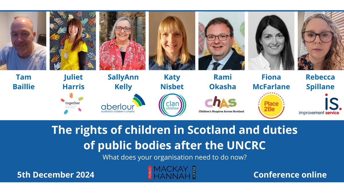 This Thursday join <a href="/supportCHAS/">Children's Hospices Across Scotland</a> @RamiOkasha <a href="/together_sacr/">Together 🧡</a> <a href="/tam_baillie/">Tam Baillie</a> <a href="/improvserv/">Improvement Service</a> <a href="/beckyporty/">Rebecca Spillane</a> <a href="/AberlourCCT/">Aberlour Children's Charity</a> <a href="/clanchildlaw/">Clan Childlaw</a> <a href="/Place2BeScot/">Place2Be Scotland</a> to examine your compliance with #UNCRC law in Scotland.

Info: ow.ly/2r7L50UhwRy
Date: 5 Dec 2024
Cost: £149, get 3 for 2
#ChildrensRight