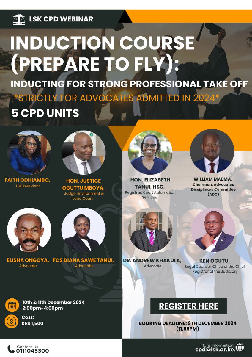 LawSocietyofKe's tweet image. #LSKCPDWebinars
#InductionCourse
#GenderRule