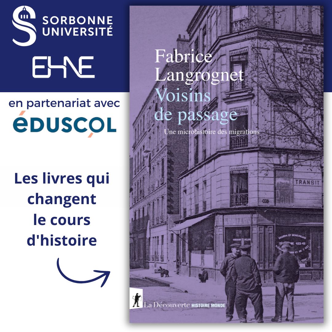 🤔 Peut-on écrire l’histoire de l’immigration à l’échelle d’une cité ouvrière ?
📘 <a href="/AureDavid24/">Aurélien David</a> vous présente le livre de Fabrice Langrognet "Voisins de passage. Une microhistoire des migrations".
🖋️ À lire sur ehne.fr/fr/eduscol/peu…

🤝 <a href="/APHG_National/">APHG</a> <a href="/LettresSorbonne/">Faculté des Lettres Sorbonne Université</a>