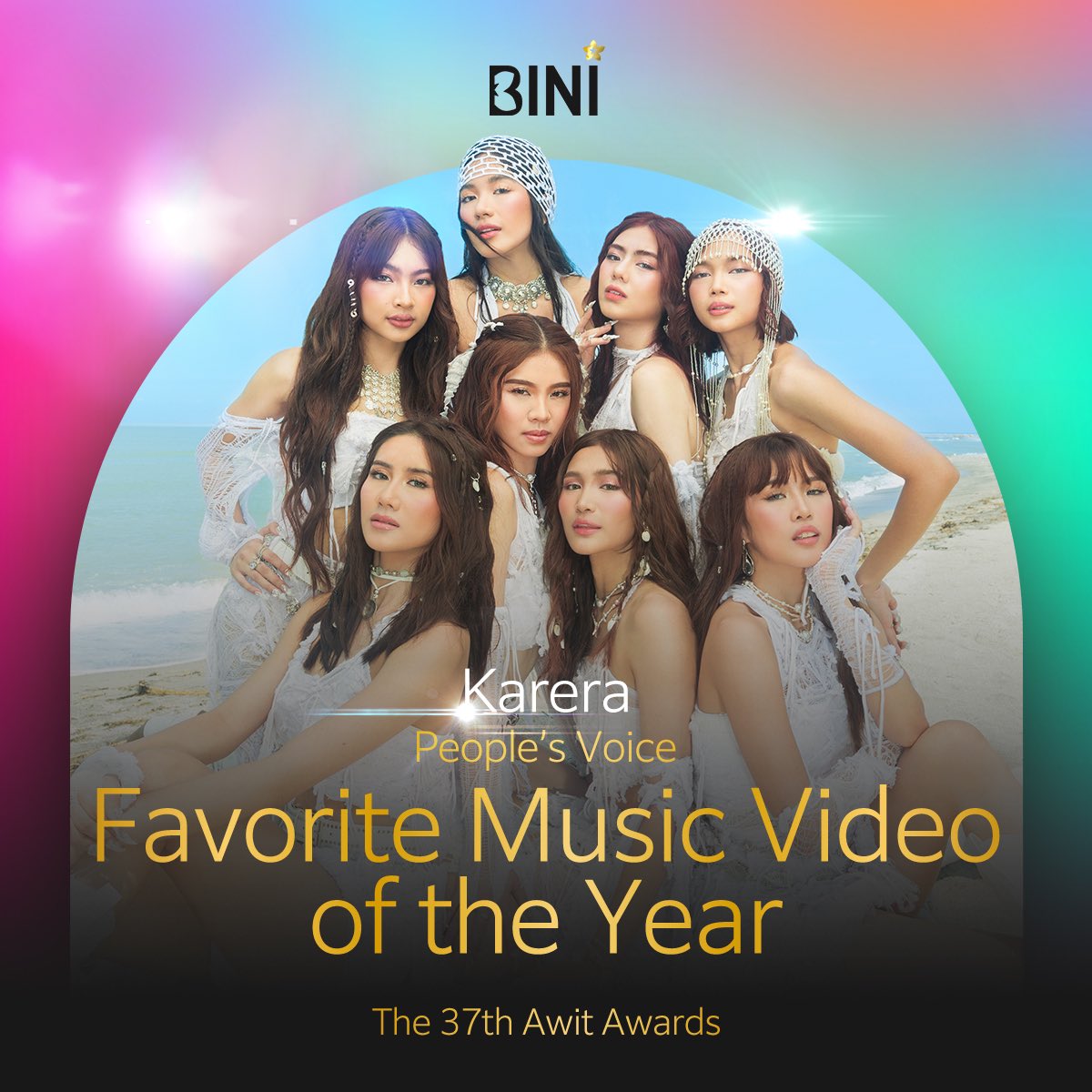StarMusicPH's tweet photo. Favorite Music Video of the Year, Karera by @BINI_ph 

Mabuhay ang OPM! 🌸👏

#BINI #AwitAwards2024
#37thAwitAwards #AwitAwards2024 #StarMusicPH #ABSCBNMusic https://t.co/j6fXzO7arP