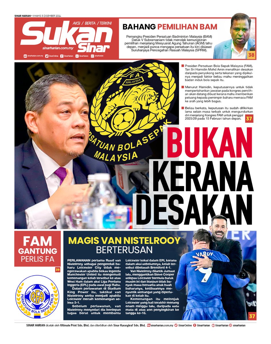 5 fokus utama hari ini 📰. Ikuti berita menarik dan terkini bersama 𝐒𝐢𝐧𝐚𝐫 𝐇𝐚𝐫𝐢𝐚𝐧 di jom.sinar.la/2s3ah7ah