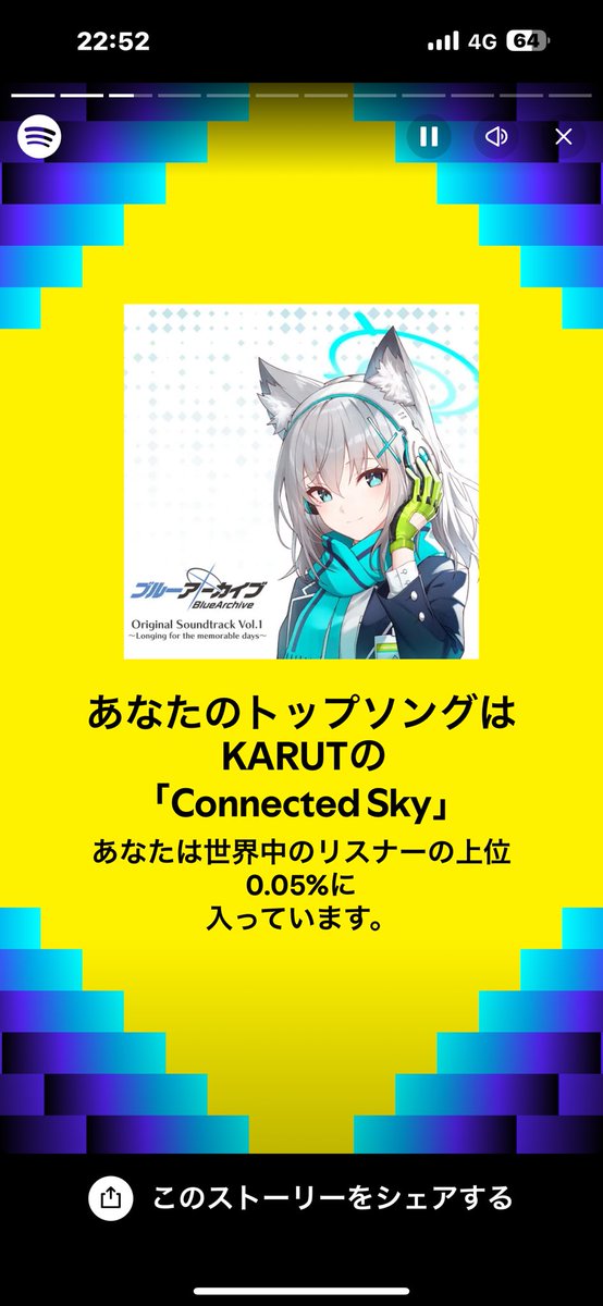 _t_696_t_'s tweet photo. 上位0.05%!
ブルアカウエハース開封式する度に大音量で流してた。
今回も出張から帰ったら、これ流してブルアカマン開封式する。
#KARUT https://t.co/VBvHWEkqmH