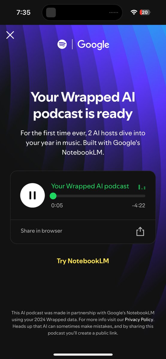 Rishabh1Anand's tweet image. The best crossover of the year. Great work @Spotify and @notebooklm