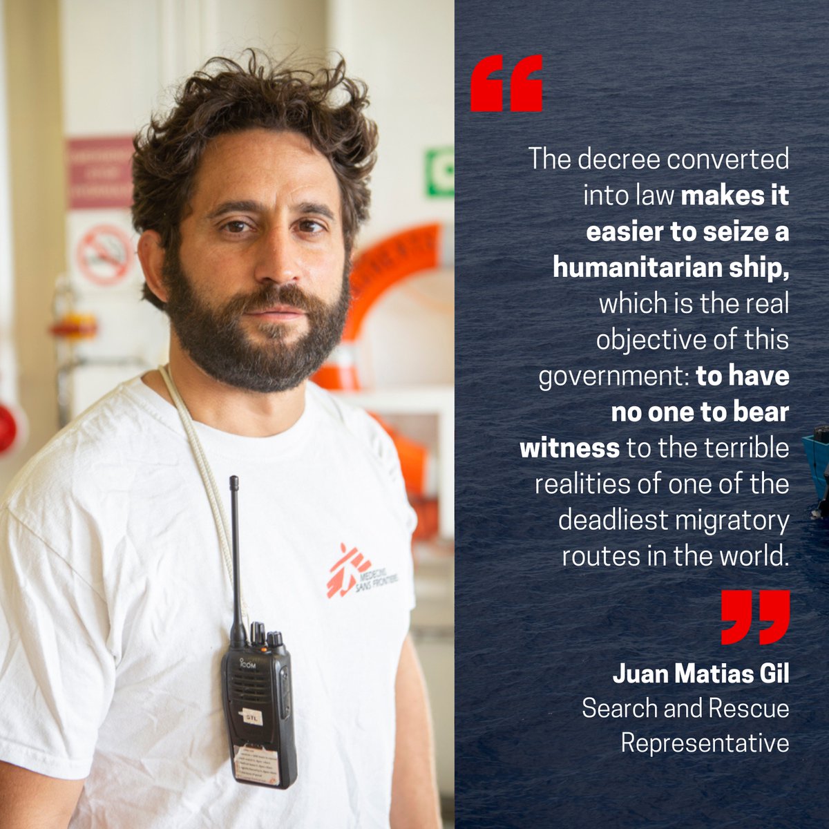 ⚫Today's vote in the Italian Senate will further restrict the life-saving work of the humanitarian ships that fill the gap in the central Mediterranean.

Read our joint statement⤵️⤵️
searchandrescue.msf.org/news/%E2%80%9C…