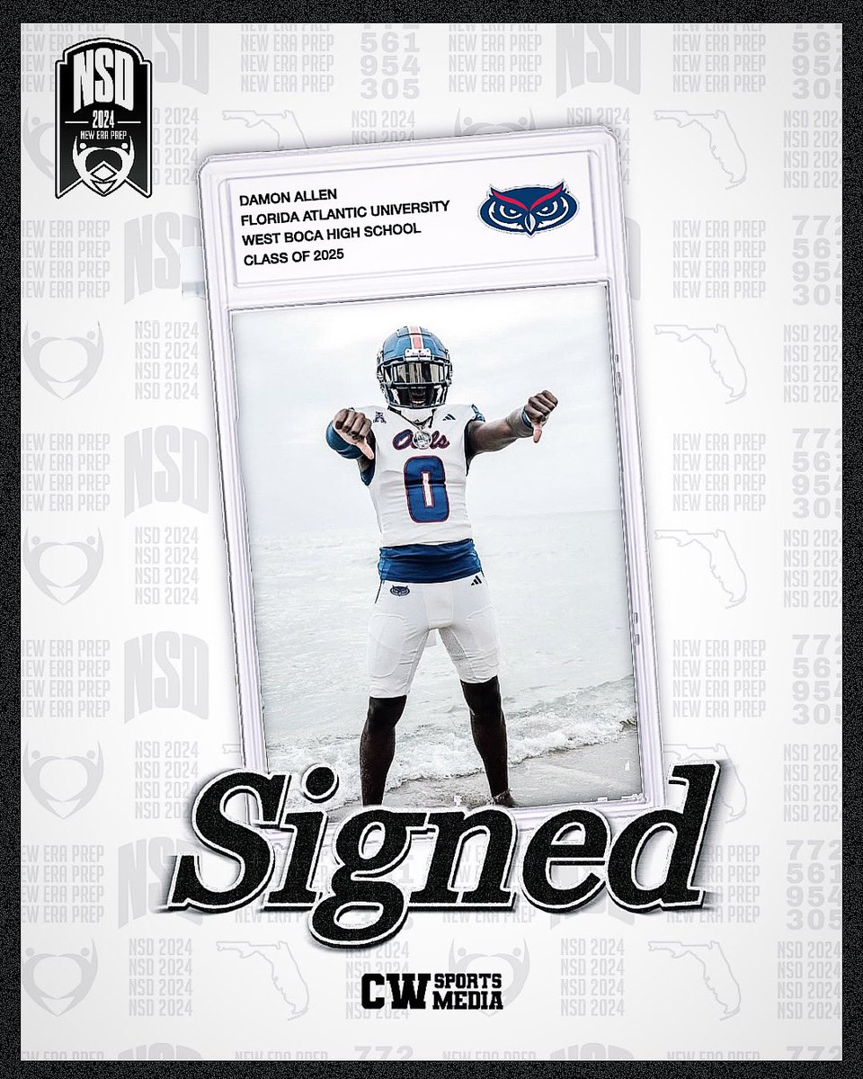 New Era Prep (@eraprep) on Twitter photo Pen to Paper: Damon Allen (<a href="/DamonAllen07/">Damon Allen</a> ) has officially signed his Letter of Intent with FAU Pen to Paper: Damon Allen (<a href="/DamonAllen07/">Damon Allen</a> ) has officially signed his Letter of Intent with FAU
