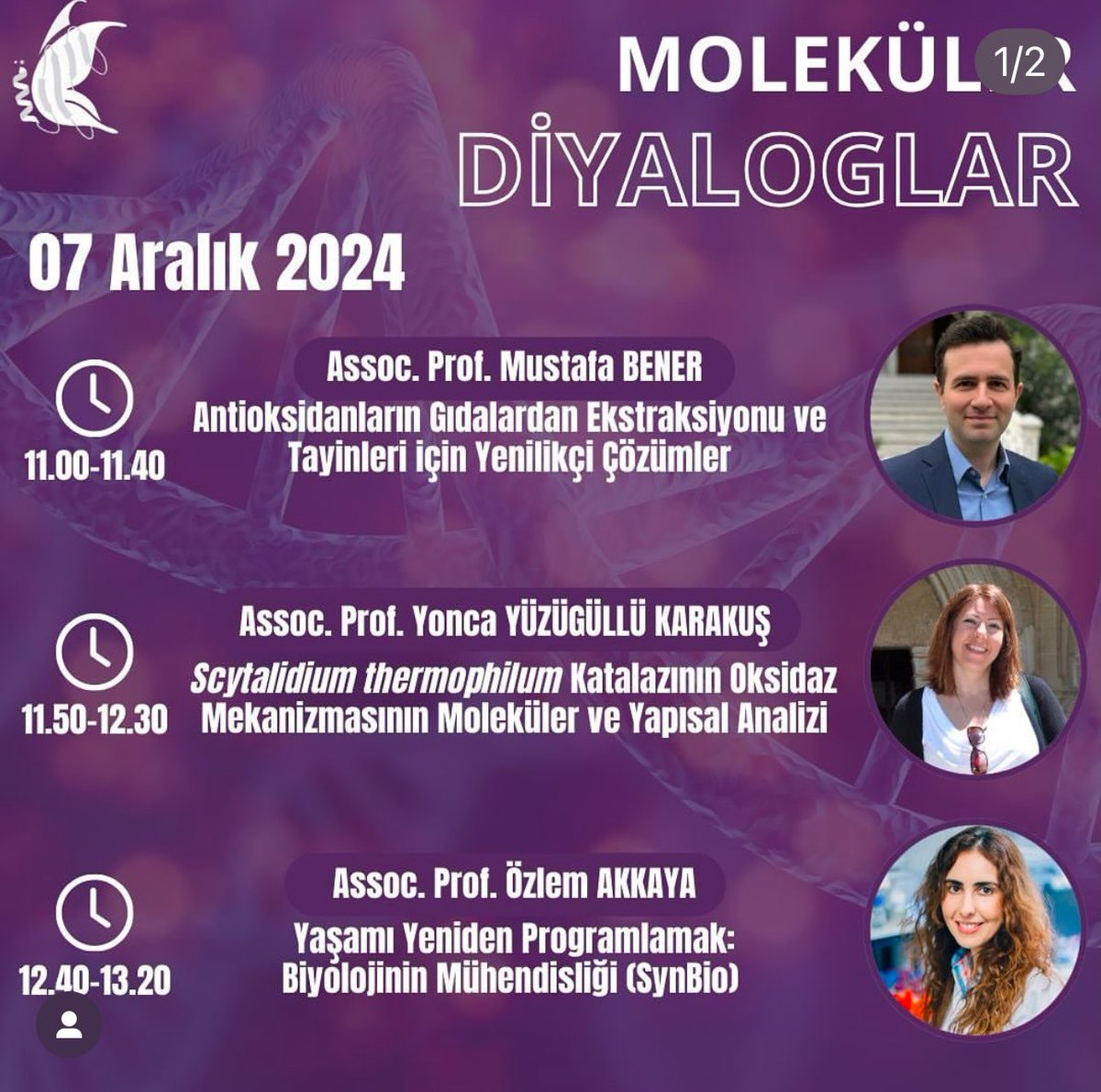 Gebze Teknik Üniversitesi Moleküler Biyoloji ve Genetik Bölümü Öğrenci Kulübü tarafından organize edilen Moleküler Diyaloglar etkinliğnde bilime hevesli arkadaşlar ile buluşuyoruz ☺️