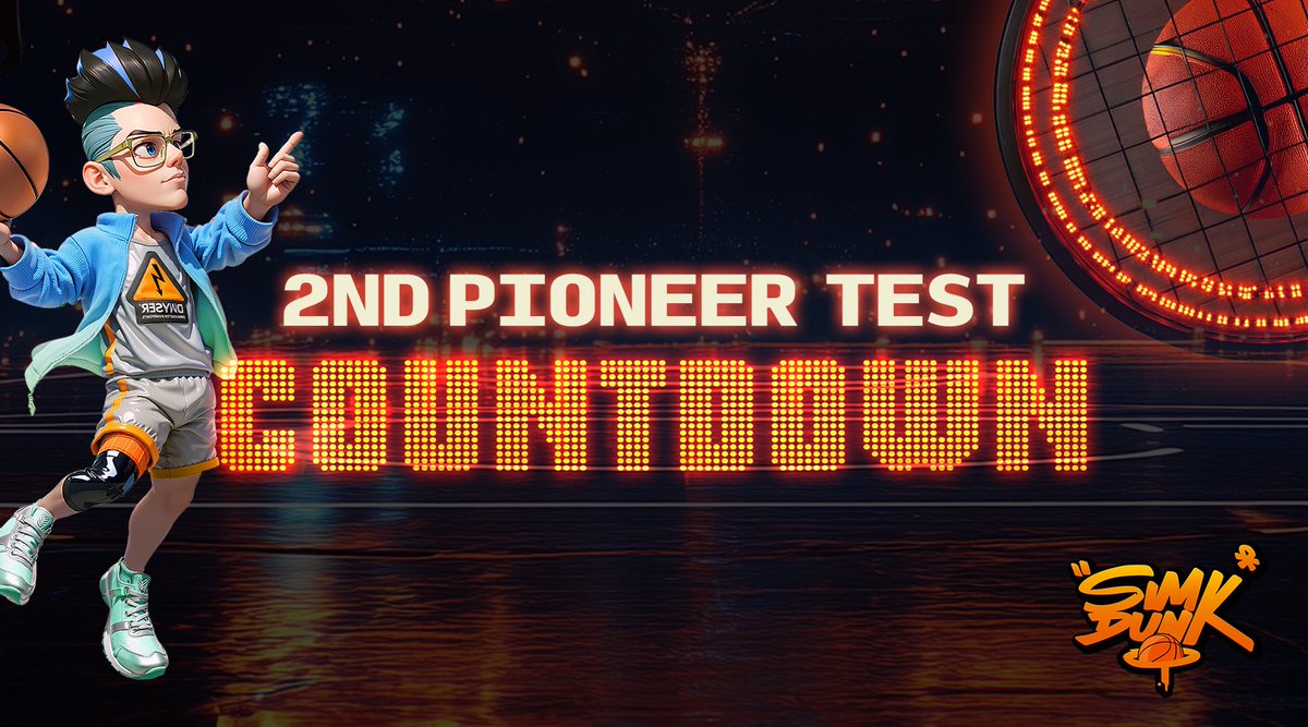 SimDunkOfficial's tweet photo. 🏀 The countdown begins! ⛹️
🚀 SimDunk's 2nd Pioneer Test is just days away!
🫵🏼Stay locked in and be ready to showcase your skills on the court!🔥
#SimDunk #PioneerTest #SportsFi