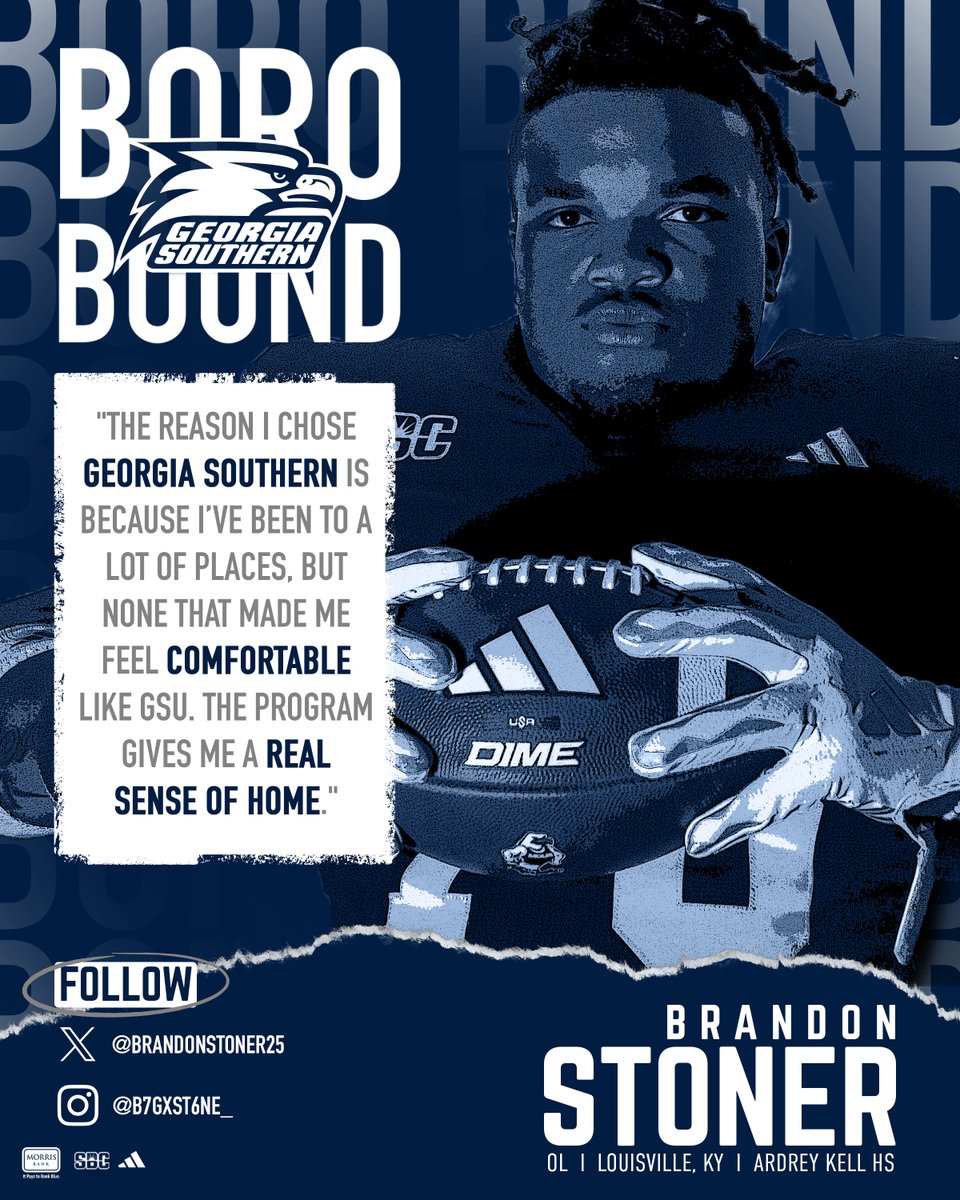Georgia Southern Football (@gsathletics_fb) on Twitter photo Welcome to the 'Boro, <a href="/BrandonStoner25/">Brandon Stoner</a>! π¦
π° GSEagles.com/GATANSD25
#HailSouthern | #NSD25 Welcome to the 'Boro, <a href="/BrandonStoner25/">Brandon Stoner</a>! π¦
π° GSEagles.com/GATANSD25
#HailSouthern | #NSD25