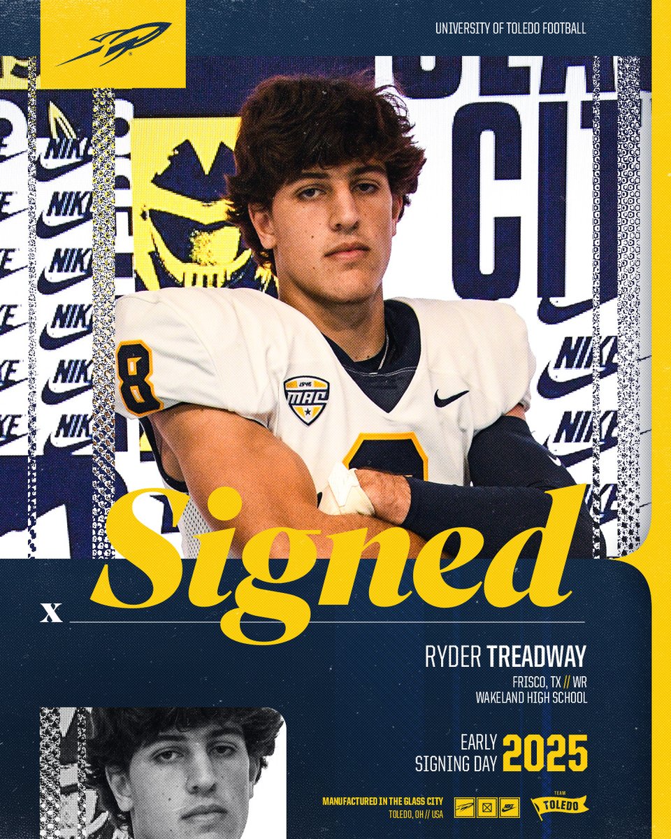 Toledo Football (@toledofb) on Twitter photo Welcome to The Glass City <a href="/treadway_ryder/">Ryder Treadway - WR 6’4” 195lbs</a>
#TeamToledo | #GLA25CITYBOYS | #NSD25 Welcome to The Glass City <a href="/treadway_ryder/">Ryder Treadway - WR 6’4” 195lbs</a>
#TeamToledo | #GLA25CITYBOYS | #NSD25