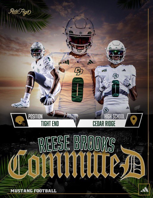 Reese (@reesebrooks83) on Twitter photo I’m at excited to announce my full COMMITMENT to Cal Polytechnic State University ‼️ <a href="/CoachWulff/">Paul Wulff</a> <a href="/wesyerty24/">WesLee Yerty</a> <a href="/JaceYerty/">Jace Yerty</a> <a href="/coachjmusky/">Joey Muscarella</a> <a href="/calpolyfootball/">Cal Poly Football</a> #COMMITTED #Lockedin #ridehigh I’m at excited to announce my full COMMITMENT to Cal Polytechnic State University ‼️ <a href="/CoachWulff/">Paul Wulff</a> <a href="/wesyerty24/">WesLee Yerty</a> <a href="/JaceYerty/">Jace Yerty</a> <a href="/coachjmusky/">Joey Muscarella</a> <a href="/calpolyfootball/">Cal Poly Football</a> #COMMITTED #Lockedin #ridehigh