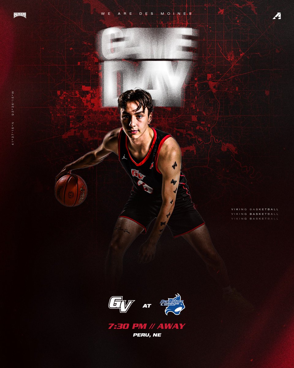 Viking Athletics (@vikingathletics) on Twitter photo M🏀 | #GAMEDAY | <a href="/GVVikingMBB/">Grand View Men's Basketball</a>
🆚 Peru State College
📍 Peru, NE
⏰ 7:30 PM
📈 ow.ly/AMCN50UirzB
📹 ow.ly/r5l550Uirzz
🎟️ow.ly/ZAMo50UirzA
#WEAREDSM M🏀 | #GAMEDAY | <a href="/GVVikingMBB/">Grand View Men's Basketball</a>
🆚 Peru State College
📍 Peru, NE
⏰ 7:30 PM
📈 ow.ly/AMCN50UirzB
📹 ow.ly/r5l550Uirzz
🎟️ow.ly/ZAMo50UirzA
#WEAREDSM