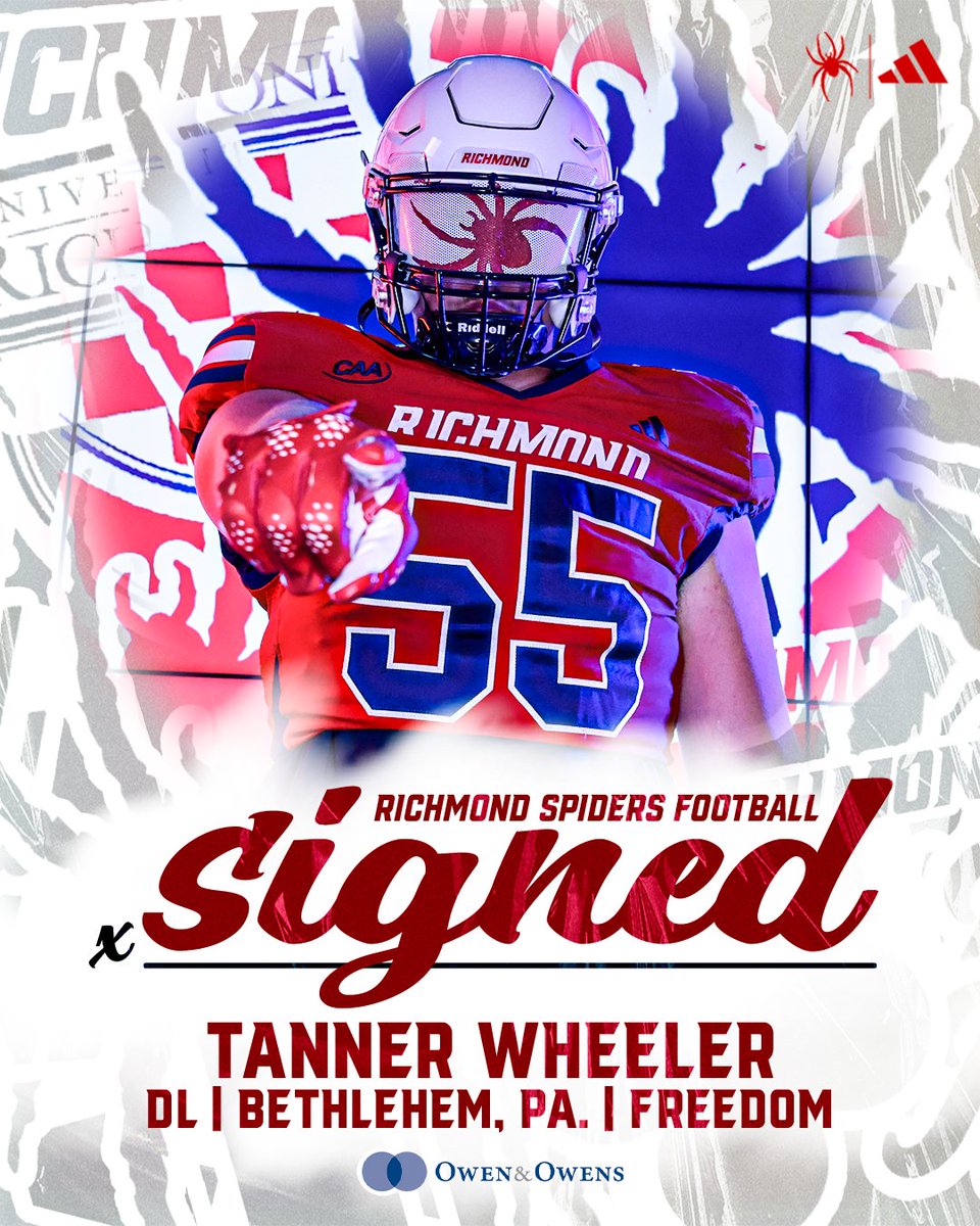 Richmond Spiders Football (@spiders_fb) on Twitter photo 𝙒𝙚𝙡𝙘𝙤𝙢𝙚 𝙩𝙤 𝙍𝙞𝙘𝙝𝙢𝙤𝙣𝙙, <a href="/TannerWheeler24/">Tanner Wheeler</a>‼️
Defensive Line | 6-5, 265 | Bethlehem, Pa. | Freedom
#OneRichmond 𝙒𝙚𝙡𝙘𝙤𝙢𝙚 𝙩𝙤 𝙍𝙞𝙘𝙝𝙢𝙤𝙣𝙙, <a href="/TannerWheeler24/">Tanner Wheeler</a>‼️
Defensive Line | 6-5, 265 | Bethlehem, Pa. | Freedom
#OneRichmond